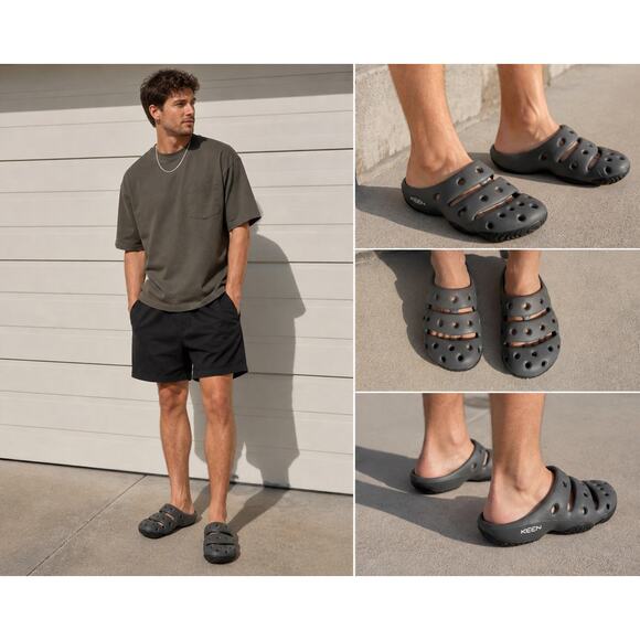 KEEN Yogui Clog Sandals Men’s 14 Gray Slip On Comfort Outdoor Shoes main image 10
